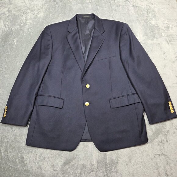 Lauren Ralph Lauren Other - Lauren Ralph Lauren Sport Coat Mens 44S Navy Wool Gold Polo Button Blazer Jacket